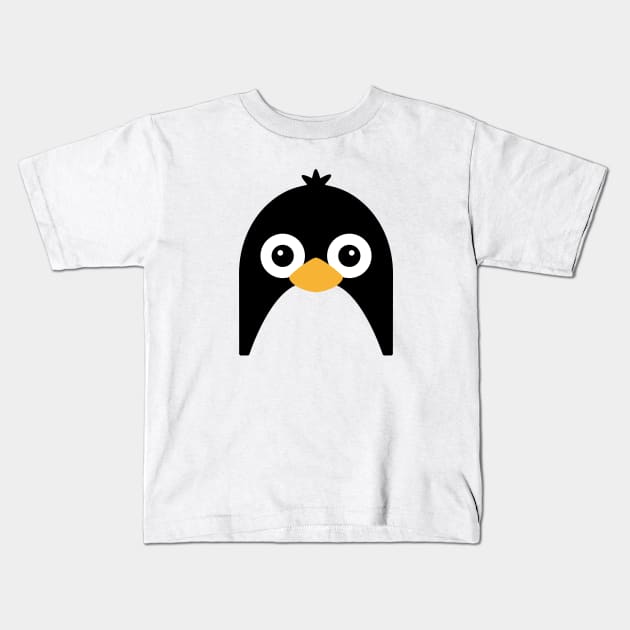 Cute Vector Penguin Face Kids T-Shirt by chunkydesign